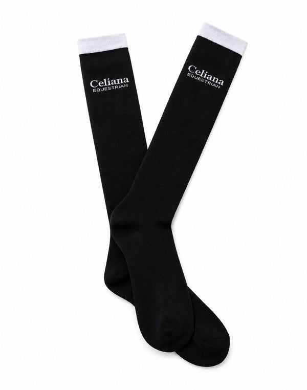 Calcetines de equitación técnicos negros unisex – Aero Black | Celiana Equestrian
