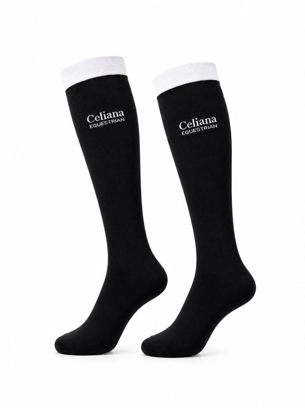 Chaussettes d'équitation techniques noires unisexes – Aero Black | Celiana Equestrian