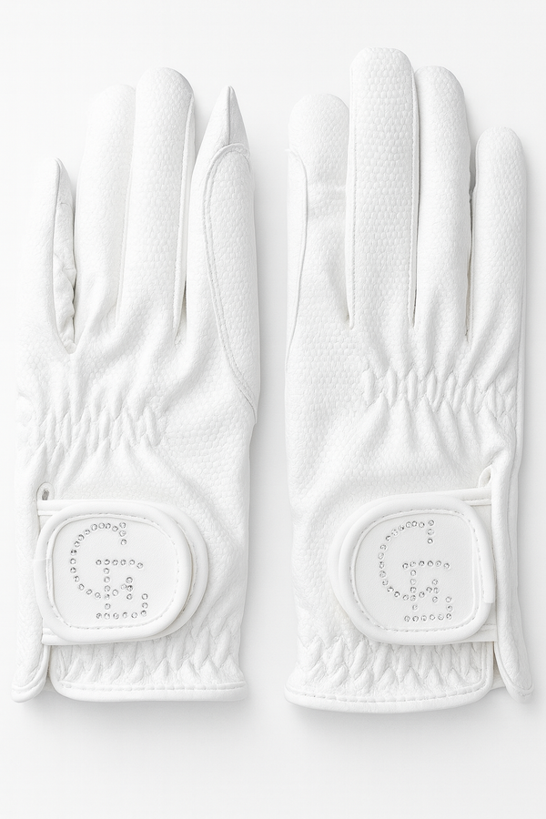 Guantes de equitación blancos – Glow Gloves | Celiana Equestrian
