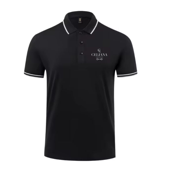 Polo de equitación hombre blanco y negro – Noble Ridder | Celiana Equestrian