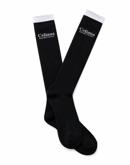 Calcetines de equitación técnicos negros unisex – Aero Black | Celiana Equestrian
