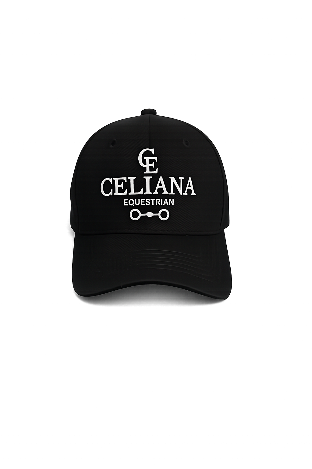 Gorra ecuestre unisex negra Equi Cap Celiana Equestrian con logo blanco bordado - accesorios equitacion