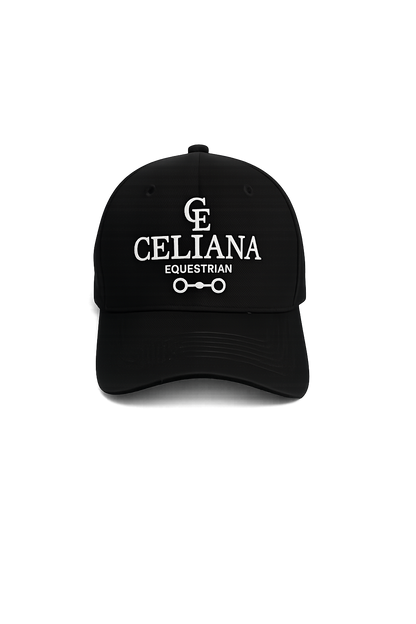 Gorra ecuestre unisex negra Equi Cap Celiana Equestrian con logo blanco bordado - accesorios equitacion