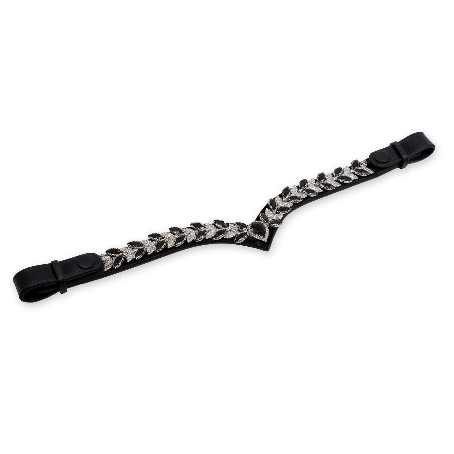 Frontalera ecuestre negra con cristales para caballo – Celiana Equestrian