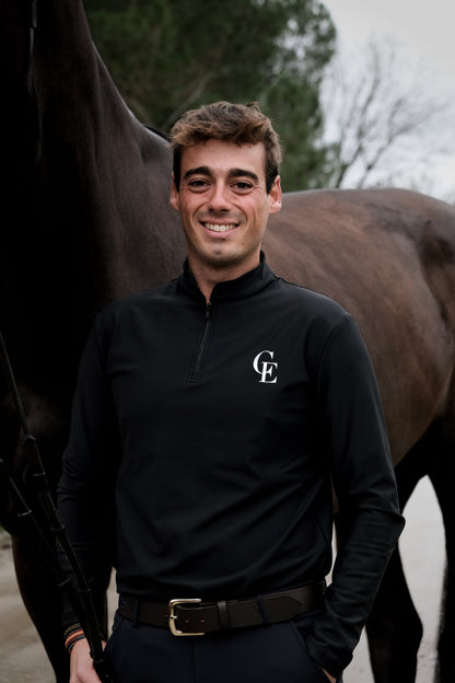 Polo ecuestre técnico hombre negro Celiana Equestrian ropa hípica premium